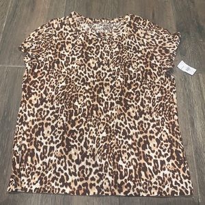 Banana Republic Cozy Slub Leopard Print Tee